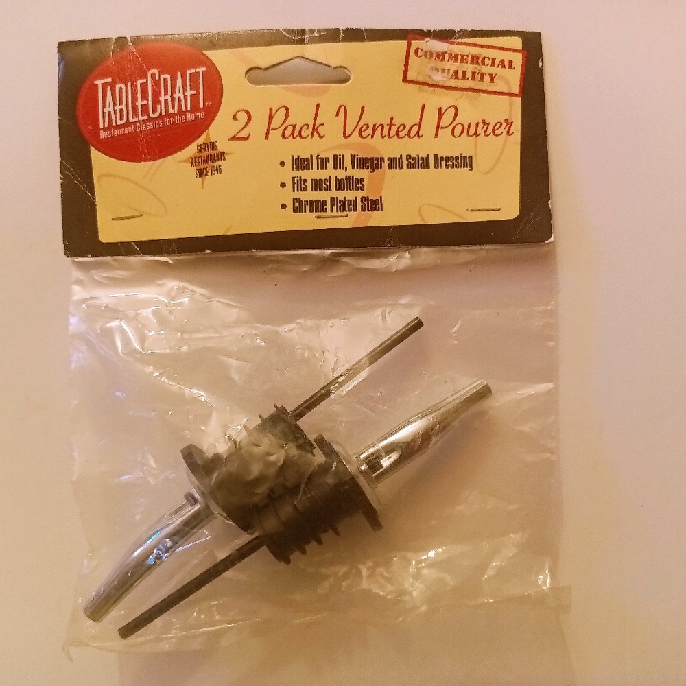 Tablecraft Chrome Vented Pourer 2-Pack Commercial Quality Restaurant Home To